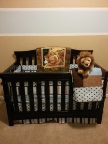 The crib, set up by my handsome hubby.
